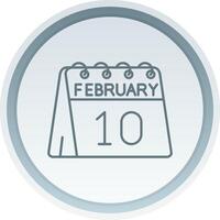 10 de febrero lineal botón icono vector