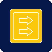 Fast Forward Glyph Square Two Color Icon vector