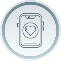 Heart Linear Button Icon vector