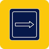 Right Glyph Square Two Color Icon vector