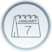 7th of January Linear Button Icon vector