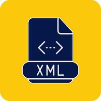 Xml Glyph Square Two Color Icon vector