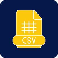 Csv Glyph Square Two Color Icon vector