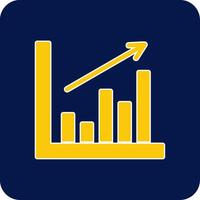 Bar Chart Glyph Square Two Color Icon vector