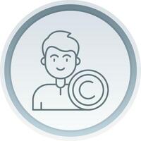 Copyright Linear Button Icon vector