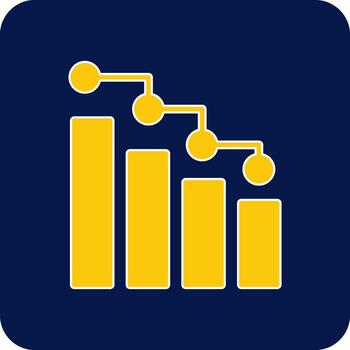 Bar Chart Glyph Square Two Color Icon vector
