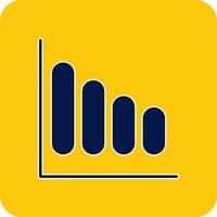 Bar Chart Glyph Square Two Color Icon vector