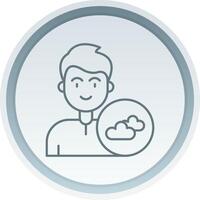 Cloud Linear Button Icon vector