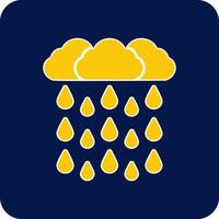 Heavy Rain Glyph Square Two Color Icon vector