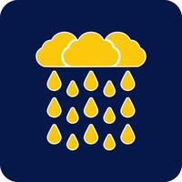 Heavy Rain Glyph Square Two Color Icon vector