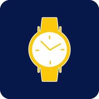 Wristwatch Glyph Square Two Color Icon vector