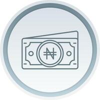 Naira Linear Button Icon vector