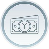 Yuan Linear Button Icon vector