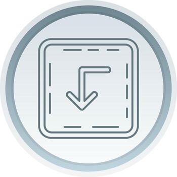 giro abajo lineal botón icono vector