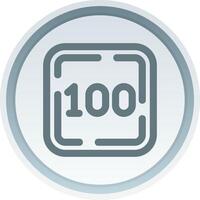 One Hundred Linear Button Icon vector