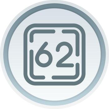 sesenta dos lineal botón icono vector