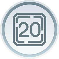 veinte lineal botón icono vector