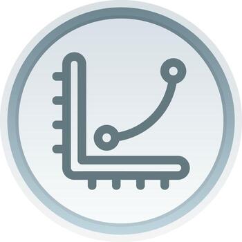 Curves levels graph Linear Button Icon vector