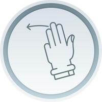 Three Fingers Left Linear Button Icon vector