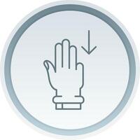 Three Fingers Down Linear Button Icon vector