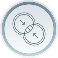 Combine Linear Button Icon vector