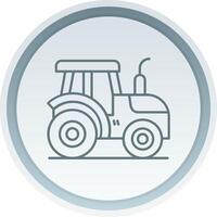 tractor lineal botón icono vector