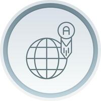 Worldwide Linear Button Icon vector