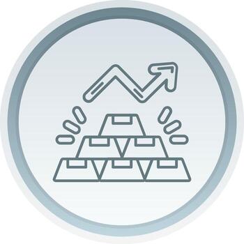 Gold Linear Button Icon vector