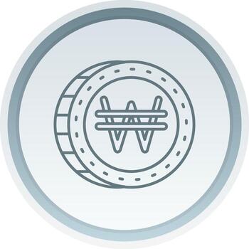 Won Linear Button Icon vector