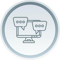 Desktop computer Linear Button Icon vector