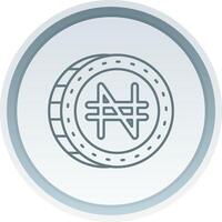 Naira Linear Button Icon vector