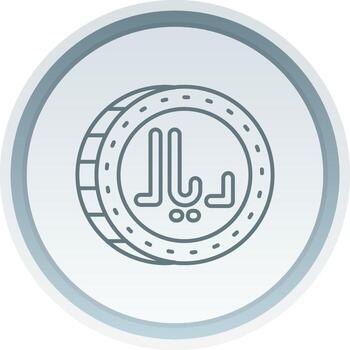 Riyal Linear Button Icon vector