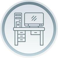 Computer Linear Button Icon vector