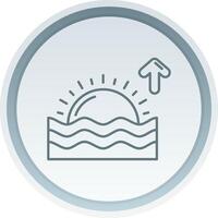 Sunrise Linear Button Icon vector