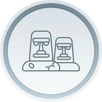 Moai Linear Button Icon vector