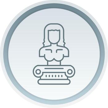 escultura lineal botón icono vector