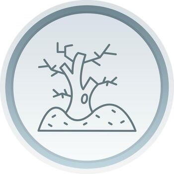 árbol lineal botón icono vector