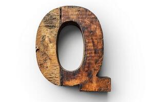 AI generated Bold letter q on clean white background, isolated with ample space for text or design elements photo