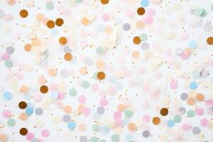 AI generated paper multi-colored confetti background, place for text photo