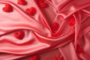 AI generated Background heart with silk, concept of love AI generated photo