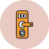 Fingerprint Door Protection Vecto Icon vector