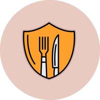 Cutlery Shield Vecto Icon vector