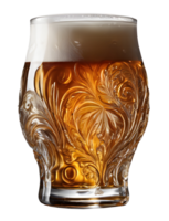 AI generated Glass of beer with bubble foam png