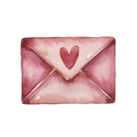 ai genererad rosa grafisk vattenfärg kärlek brev png