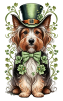 AI generated dog  graphic for saint patrick's day png