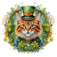 ai généré chat graphique pour Saint patrick's journée png