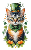 ai gerado gato gráfico para santo patrick's dia png