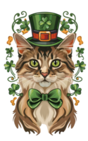 ai généré chat graphique pour Saint patrick's journée png