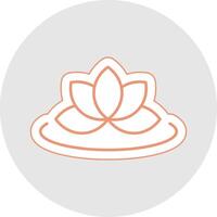 Lotus Line Sticker Multicolor Icon vector