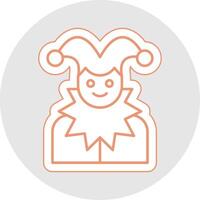 Jester Line Sticker Multicolor Icon vector